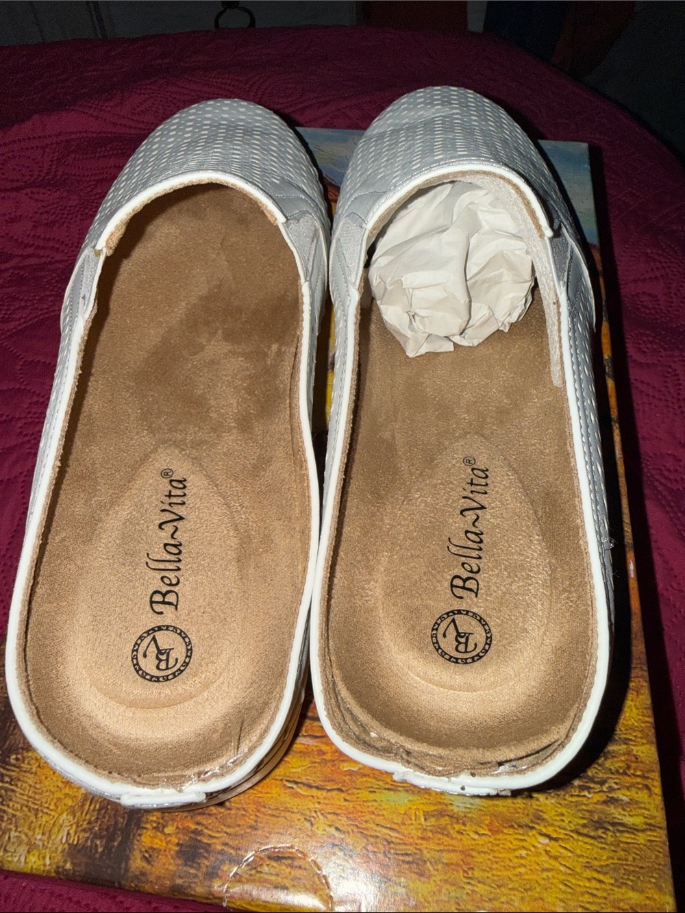 Bella Vita White Perforated Slip-On Flats - Picture 3 of 3